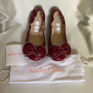 See By Chloe Clara Zipper Bow Flat